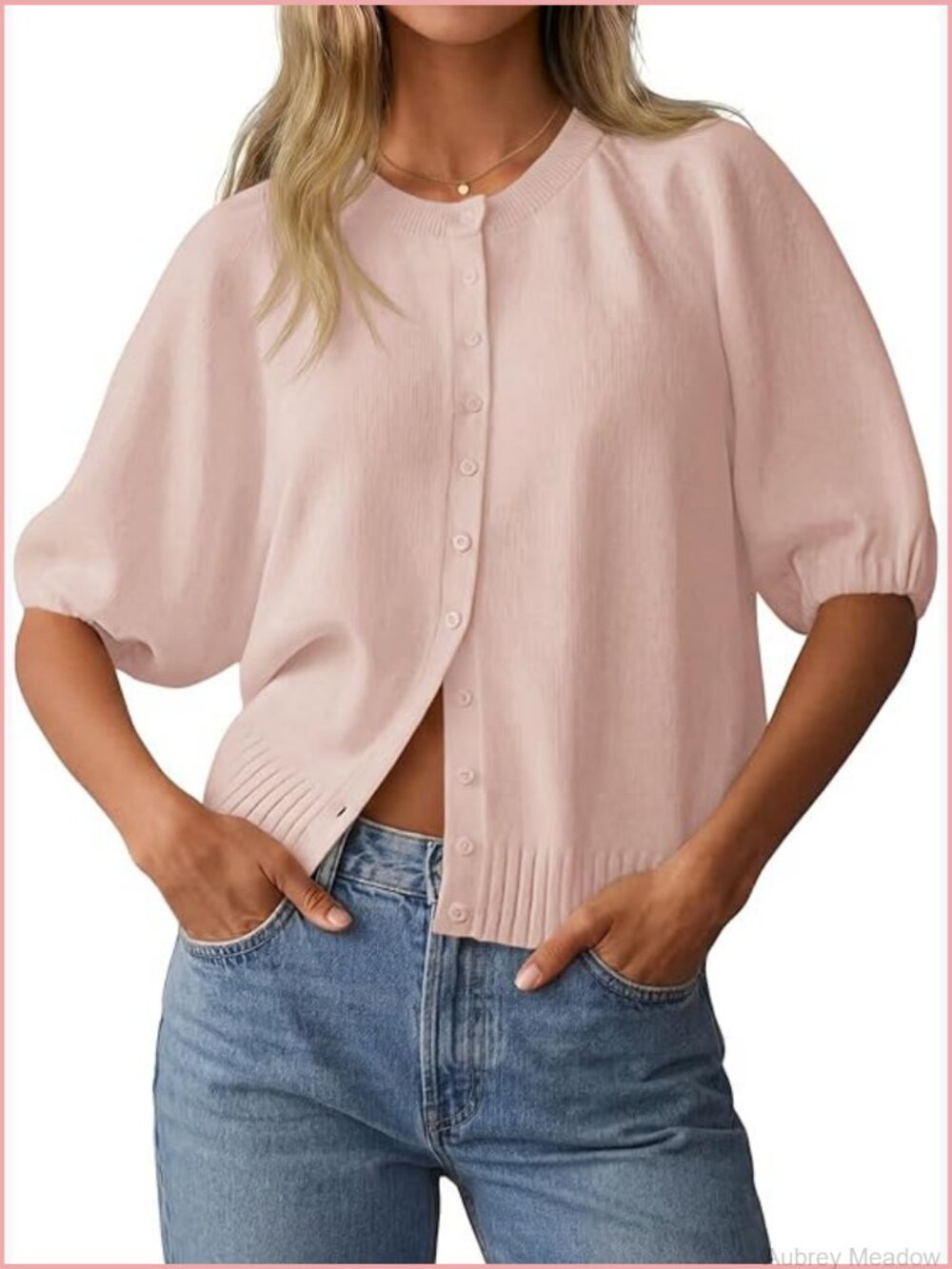 Lightweight Knit Short Sleeve Cardigan Button Down Sweater Tops - Picture 1 of 7